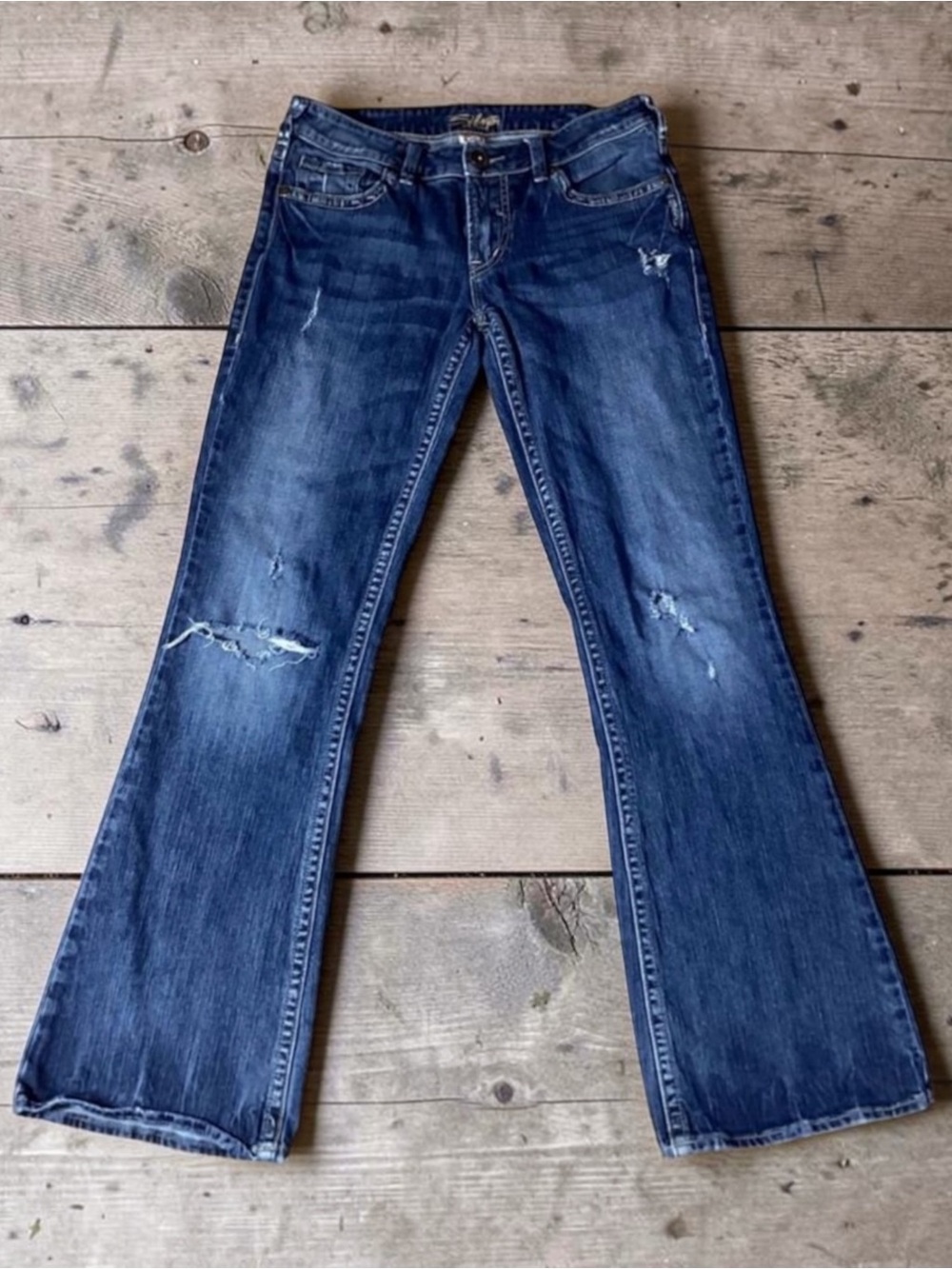 Silver Jeans Co. Medium Wash Aiko Distressed Bootcut Jeans